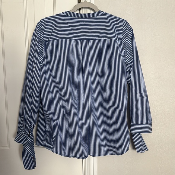 J. CREW White Blue Striped Button Down Shirt - Picture 2 of 6